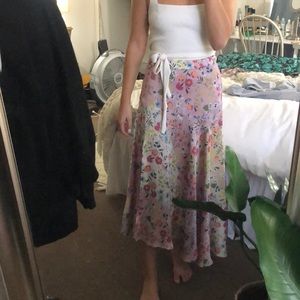 Zara floral midi skirt